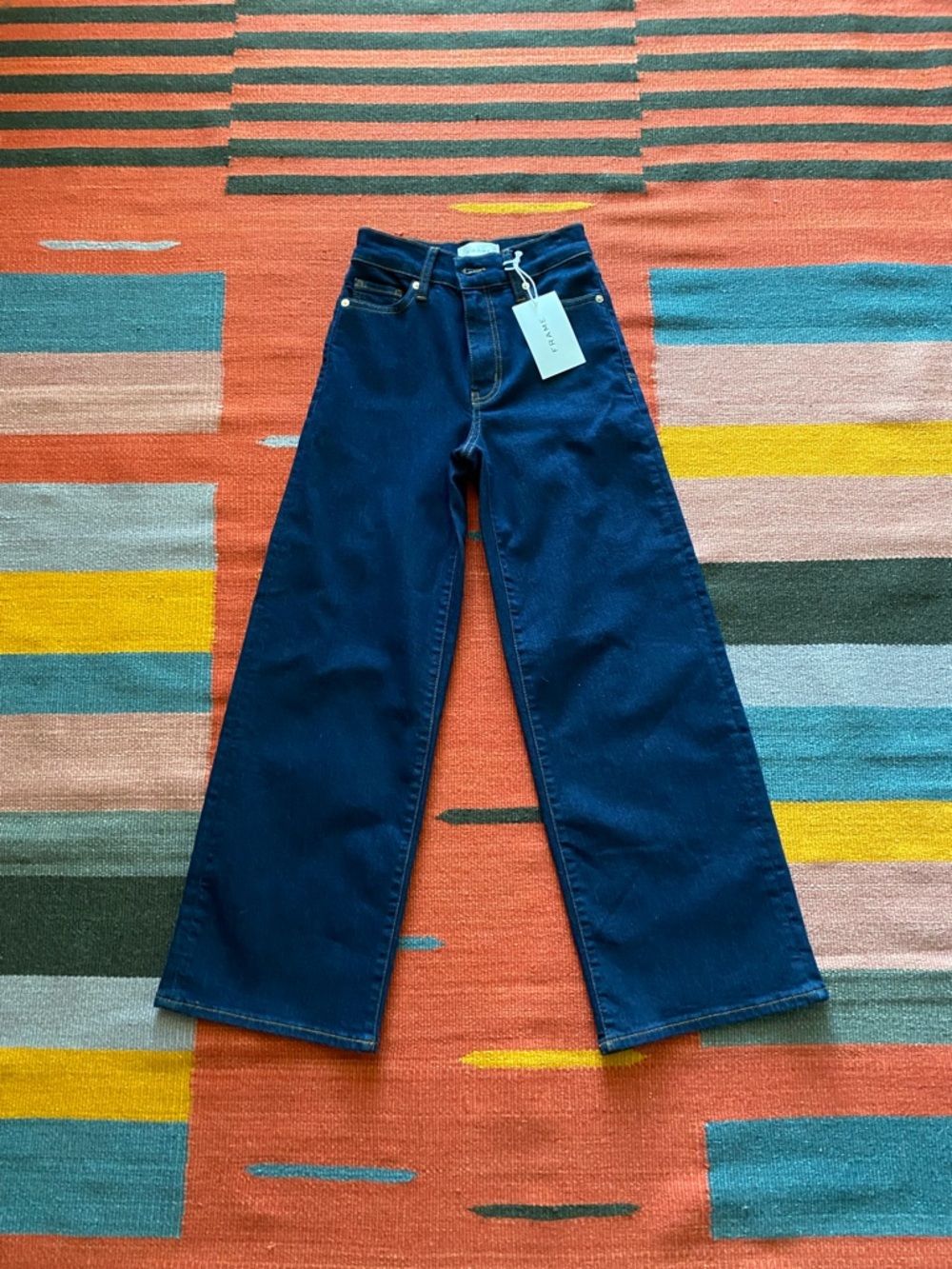 Frame Le Slim Palazzo Crop in Rinse